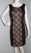 NWT Women's Guess Black Lace Paneled Sleeveless "Avery" Sheath Dress Size 12