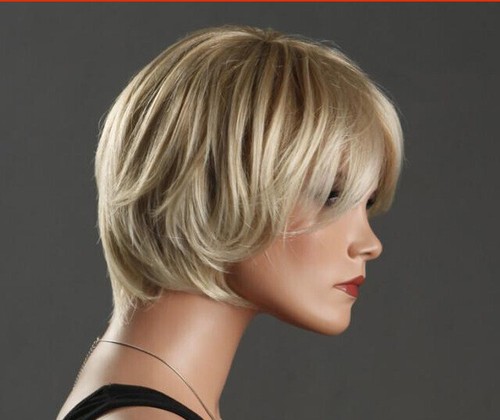 Damen Perücke wie Echthaar Blond Haar Wigs Gelockt Kurz Frau Cosplay DE - Bild 5 von 6