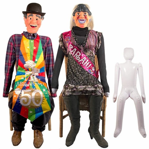 INFLATABLE PLAIN WHITE LIFESIZE SEATED DOLL HALLOWEEN PARTY PROP - 1.44M - Picture 2 of 4