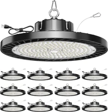 12 Pack UFO LED High Bay Lights, 150W 5000K Daylight, 22500LM (Eqv. 800W MH/HPS)