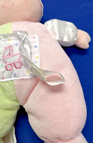 Plush Infant Girl Baby Doll Attached Lovey Pacifier Holder in Front Pouch 12" - Picture 4 of 9