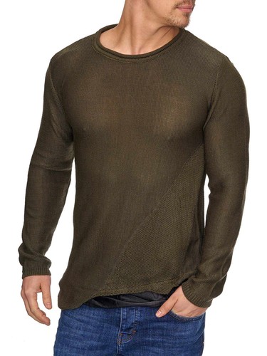 TAZZIO Pullover Herren Strickpullover Rundhals Strick Strickjacke Jacke Shirt - Imagen 8 de 21