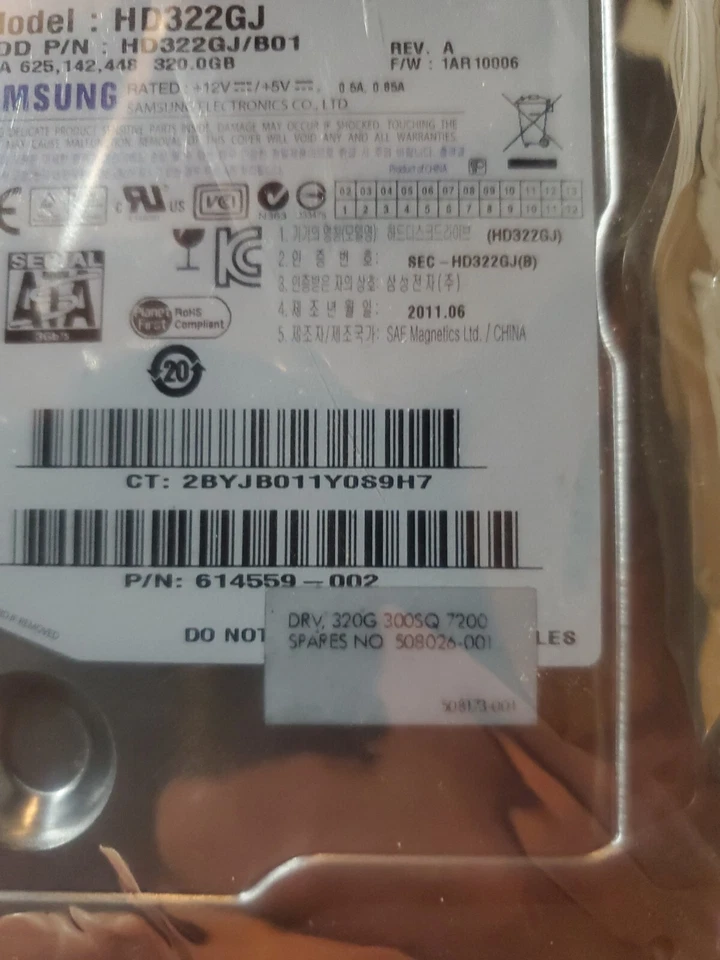 HD322GJ Samsung Spinpoint F4 320GB 7200RPM SATA 3Gbps 16MB Cache 3.5-inch - Image 3 of 3