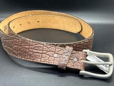 Justin Brown Western Leather Belt 36" Women's Made in USA 2" Width Embossed NEW