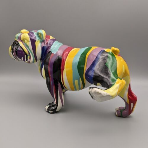 Interior Illusions Graffiti Bulldogge mit Bein nach oben, 10" skurrile abstrakte Hundeskulptur - Bild 3 von 12