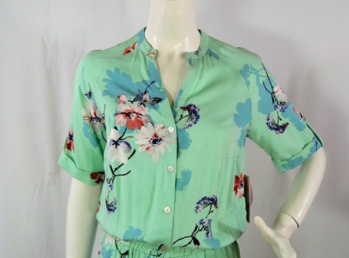 NUEVO CON ETIQUETAS Justfab Just Fab Mujer Verde Agua Mameluco Floral Talla XS, S - Imagen 4 de 7