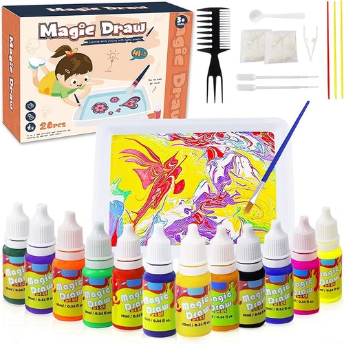Marmorierfarbe Set inklusive Zubehör - Set - Marbling 12 Farben Paint Kit - Bild 11 von 13