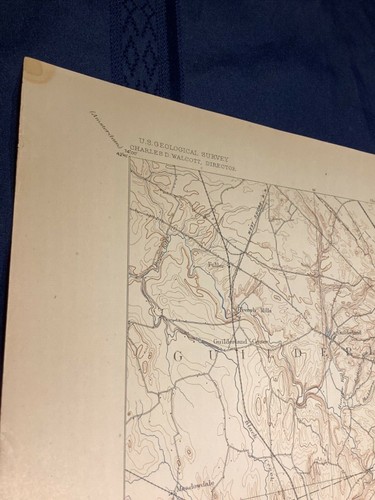 original 1900 USGS map of Albany, Guilderland, Bethlehem, Castleton, NY topo - Picture 6 of 7