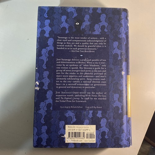Blindness Seeing - Hardcover By Saramago, Jos - Good - Foto 4 di 6