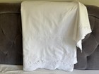 COTTAGE WHITE SCALLOPED CORREGATED BATTENBURG LACE FULL/ QUEEN BOXED BEDSKIRT#76