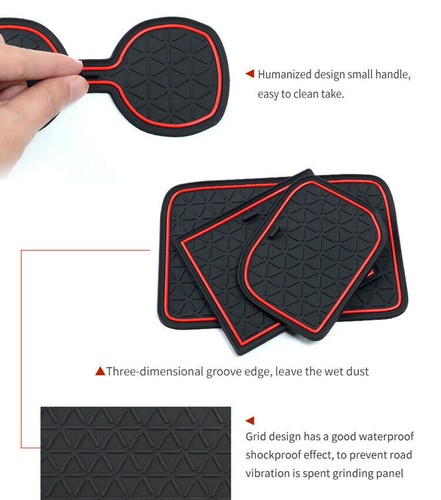 For Toyota RAV4 2019-2021 Rubber Gate Slot Mats Non-Slip Cup Holder Pads 12pcs - Picture 8 of 11