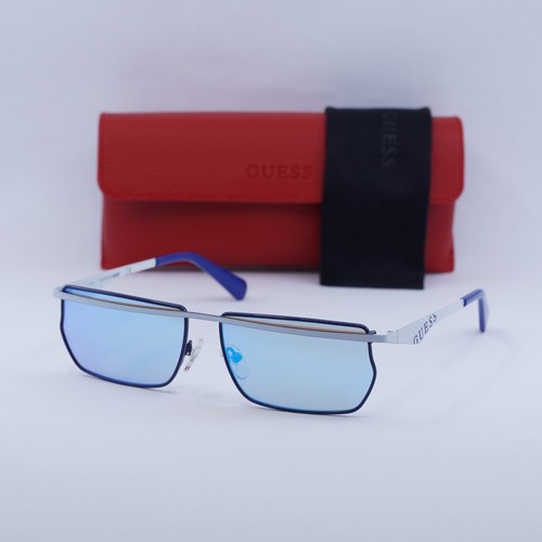 GUESS GU8208 21X White/Blue Mirror 57-14-140 Sunglasses New Authentic - Picture 1 of 7