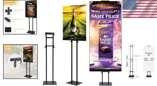 Adjustable Height Poster Stand – Double-Sided Sign Holder for Versatile Displays - Picture 2 of 11