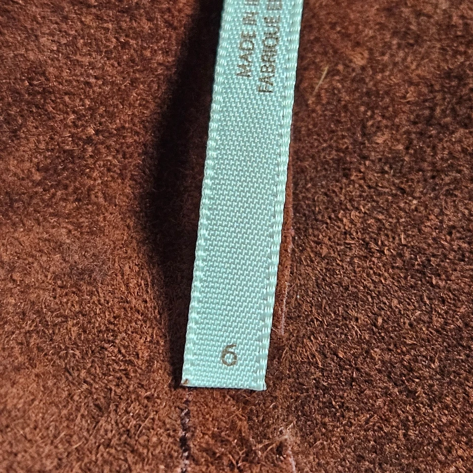 Free People Stevie Mini Jumper Dress Suede Cow Leather Russet Brown 6 Retro - Image 4 of 4