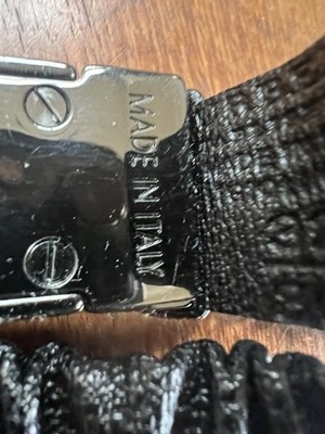 Vintage Burberry Black Gathered Leather Belt with Gunmetal  display picture 1