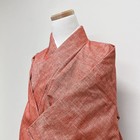 Kimono japonais Komon rayé vertical orange pâle foncé 111T