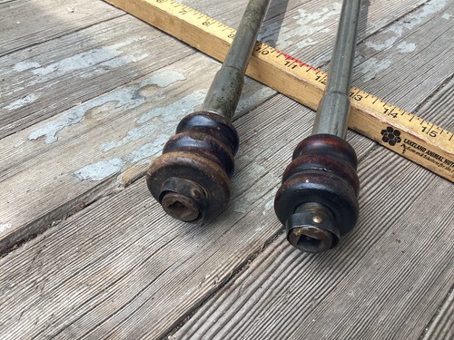 Pr. antique archimede style hand push drills both have split or pc. Missing palm - Picture 5 of 5