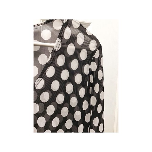 CAREN SPORT Sheer Black & White Polka Dot Swim Cover Up Tunic Vintage - Bild 4 von 8