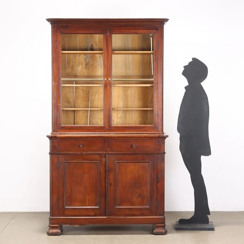 Antique Bookcase Louis Philippe Walnut Italy XIX Century Original - Picture 2 of 12