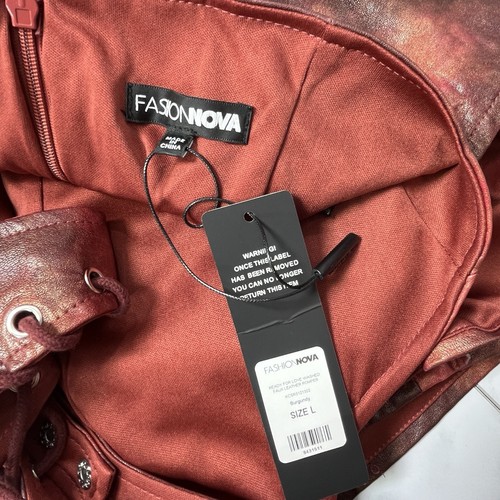 New Fashion Nova Womens Ready For Love Wash Faux Leather Romper Sz Large - Picture 7 of 14