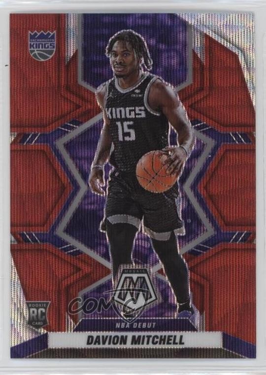 2021-22 Panini Mosaic NBA Debut Red Wave Prizm Davion Mitchell #269 Rookie RC