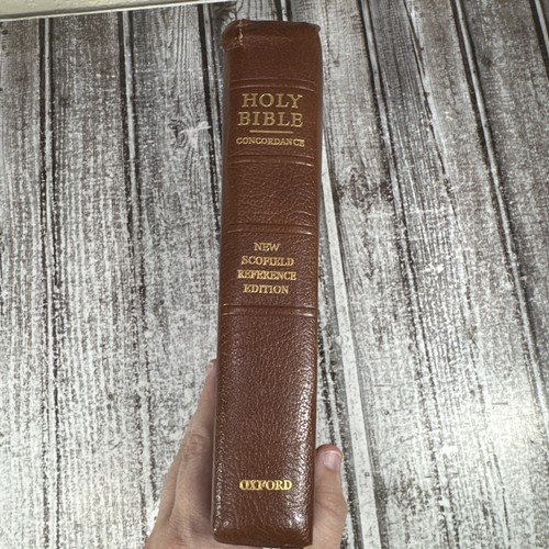 Holy Bible Scofield Reference Edition Concordance KJV 1967 Oxford Cow Hide Brown - Picture 4 of 10
