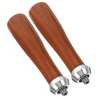 2 Pcs Coffee Distribution Tool Bottomless Portafilter with Wood Handle