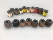 Belding Heminway Silk 17 Spools 10 Small & 7 Darning Small Plastic USA Vintage