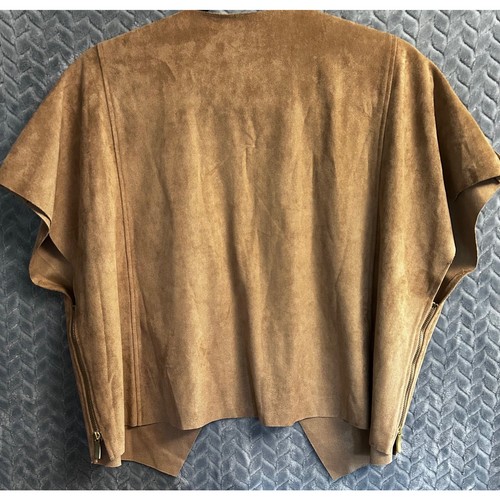 Chico's Faux Suede Buckskin Side Zip-Detail Jacket Size 0 (Small) drape country - Picture 3 of 4