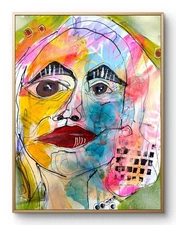 11x14  Abstract Woman Paper Original Art Expressionism Abstract Design Home Art