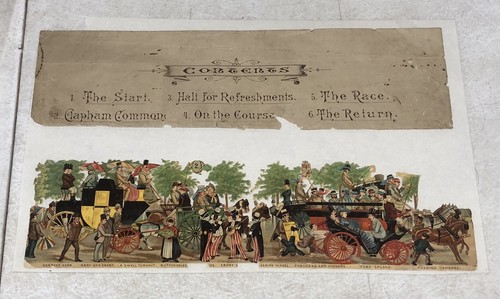 Victorian Raphael Tuck & Sons Scrap Carriage Coach Lots of Folks Scene - L12 - Bild 1 von 7