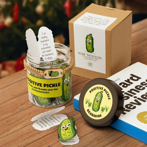 60 Positive Pickle Karten Glas, Strumpf Stuffers, Xmas Weihnachten weiß Elefant G - Bild 7 von 12