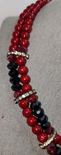Vintage Signed Kissaka Pearl Faceted Glass 14" Plus 3" Extension Necklace - Picture 3 of 8