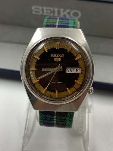 1970er VINTAGE SEIKO 5 AUTOMATIK UHR MIT BOX HERREN DAY-DATE 6309-8500 36MM SELTEN - Bild 2 von 24