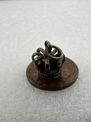 Vintage King Royal Crown Sterling Silver 3d Charm Pendant Retro 1g - B15-2 - Picture 4 of 6