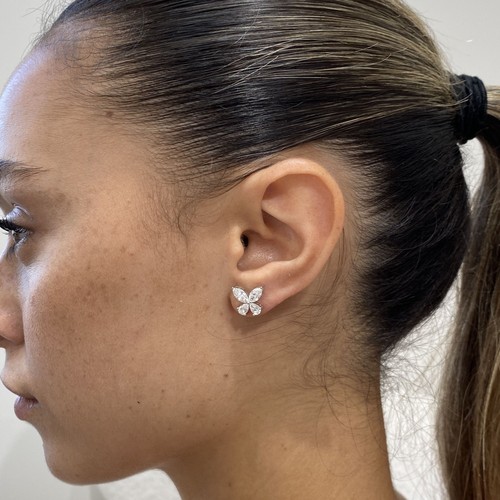 Marquise, Pear Lab-Created Diamond Stud Earrings Earrings 1.91ct F/VS - Picture 4 of 9