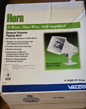 New in Box ~ New Valcom V1030-GY 15-Watt 1 Way Paging Horn Gray V-1030C-GY