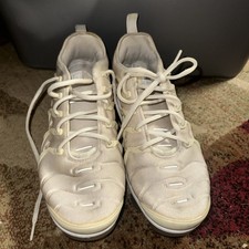 Men Size 9.5 Nike Air Vapormax Plus Triple White Pure Platinum 924453-100