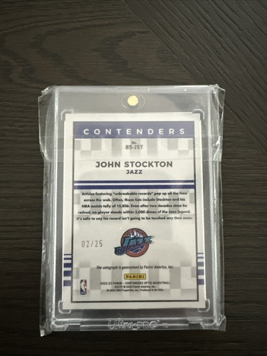 2022 Contenders Optic Blue John Stockton 1985 Auto /25 - Picture 2 of 2