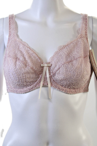 Fayreform Damen Bügel-BH transparent Cup bestickt Details rosa Größe 34D