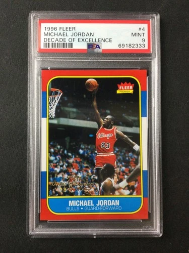 PSA 9 1996 Fleer Decade Of Excellence #4 Michael Jordan Chicago Bulls