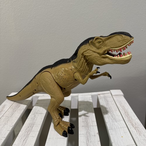 Tyrannosaurus T-Rex 11" Dinosaurio Electrónico Caminar Rugidos en Movimiento Ilumina FUNCIONA - Imagen 5 de 17