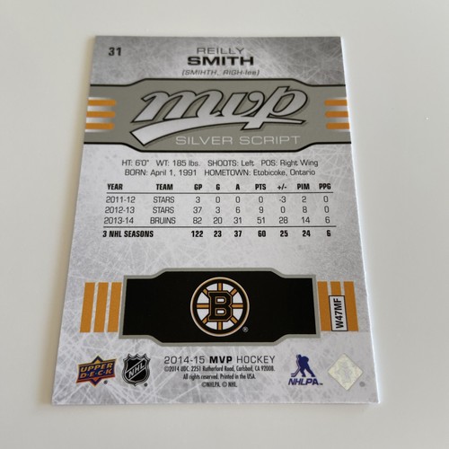NHL Card-Reilly Smith-Silver Script-UD MVP 2014-15-Boston - Bild 2 von 2