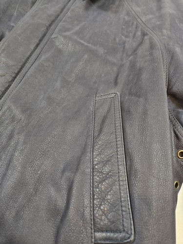 Salvatore Ferragamo Jacke Herren 54 Schwarz Leder Scheunenmantel Gesteppt Made Italy - Bild 5 von 18