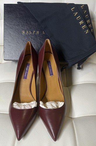 NWB Ralph Lauren Collection Women’s Bordeaux Celia Calfskin Pumps Sz 40.5 US9.5 - Picture 5 of 13