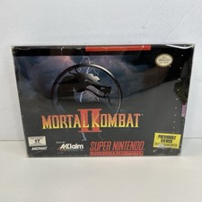 Mortal Kombat 2 II SNES Super Nintendo Complete CIB W/ Blockbuster Box & Manual