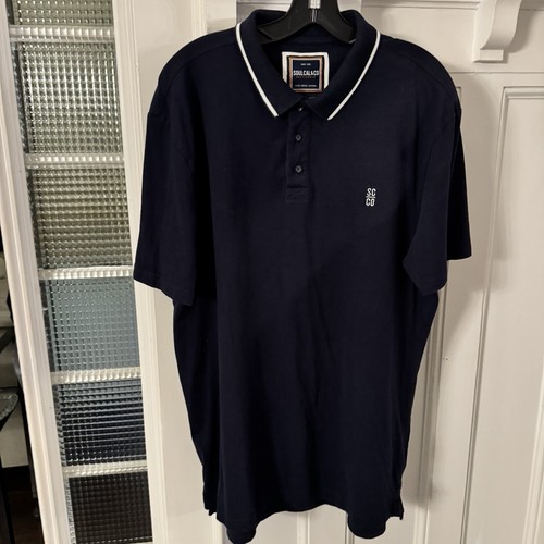 Soulcal & Co Men’s Navy Blue Polo Short W/ White Trim Sz 3XL Excellent! - Picture 2 of 11