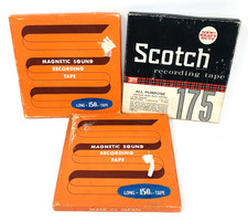 Magnetic Sound Recording Tape Lot Scotch Other Made Japan 4800 Feet of Tape Used