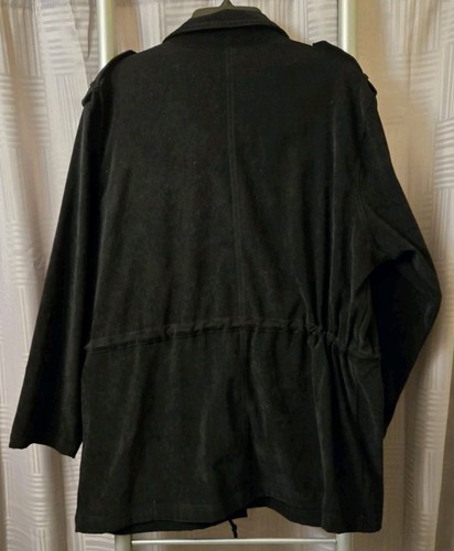 Denim & Co Womens Black Jacket Sz 1X Faux Suede - Picture 9 of 9