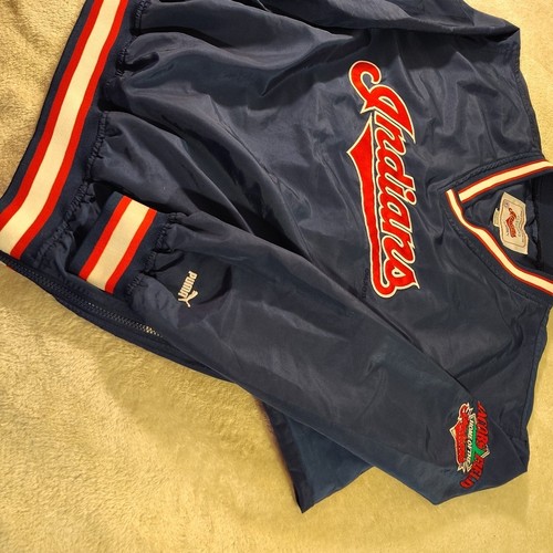 VTG CLEVELAND INDIANS JACOB FIELD PUMA PULLOVER WINDBREAKER JACKET MEN XL V-NECK - Picture 3 of 15